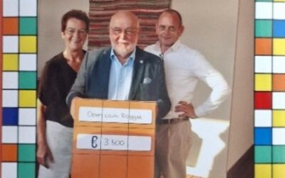 OPEN CLUB ROGGEL ONTVANGT EEN CHEQUE VAN 3500 EURO